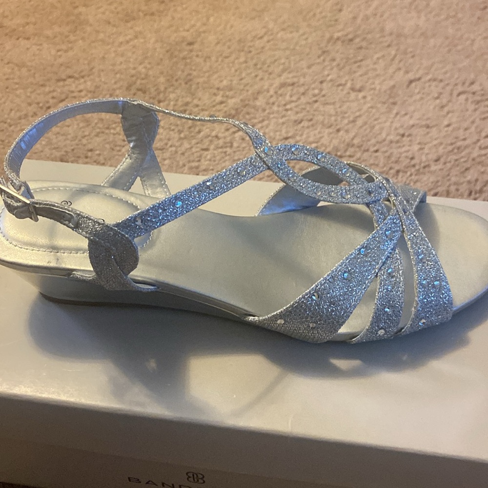 Formal silver shoes, worn once.